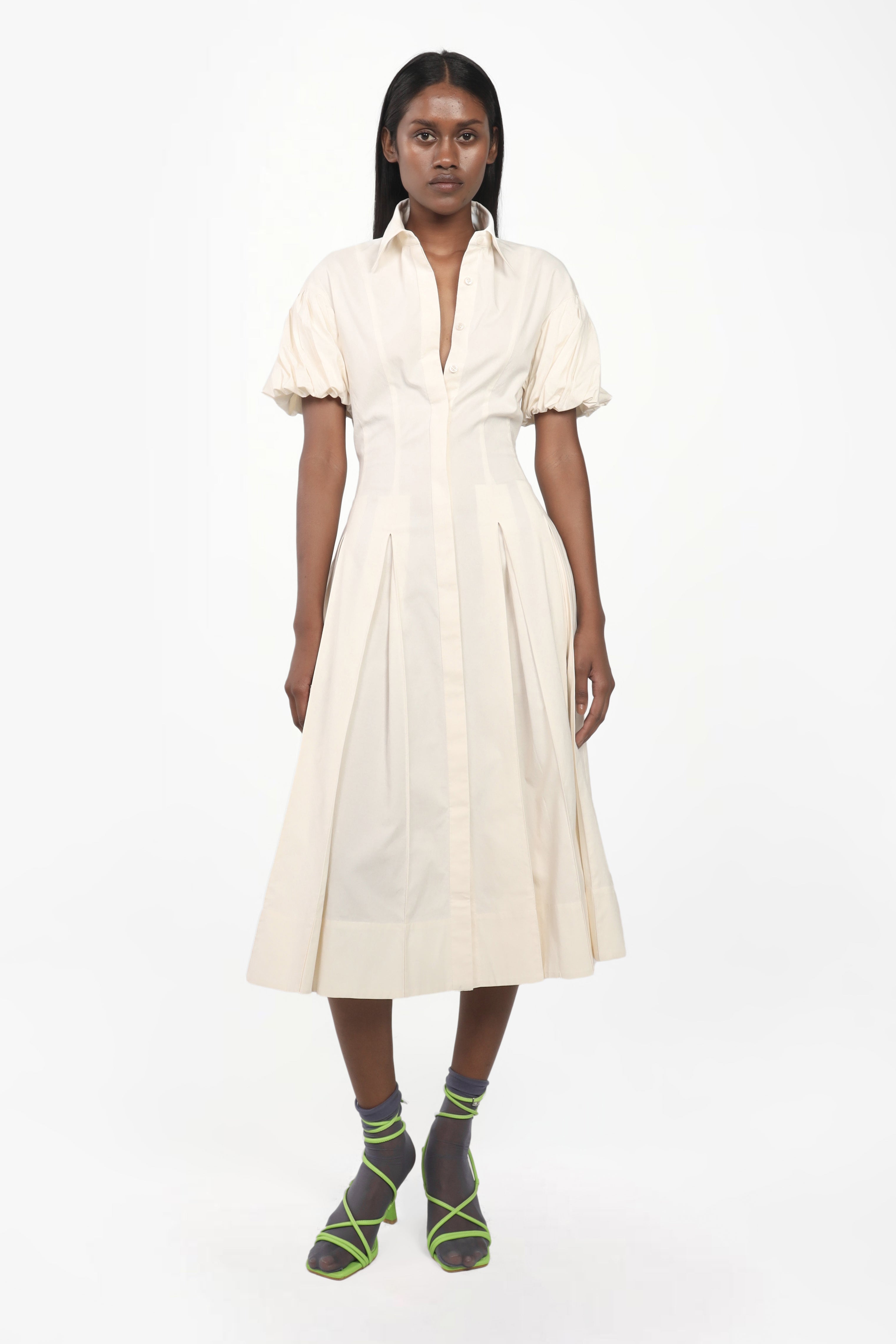Flared Panelled Midi Dress