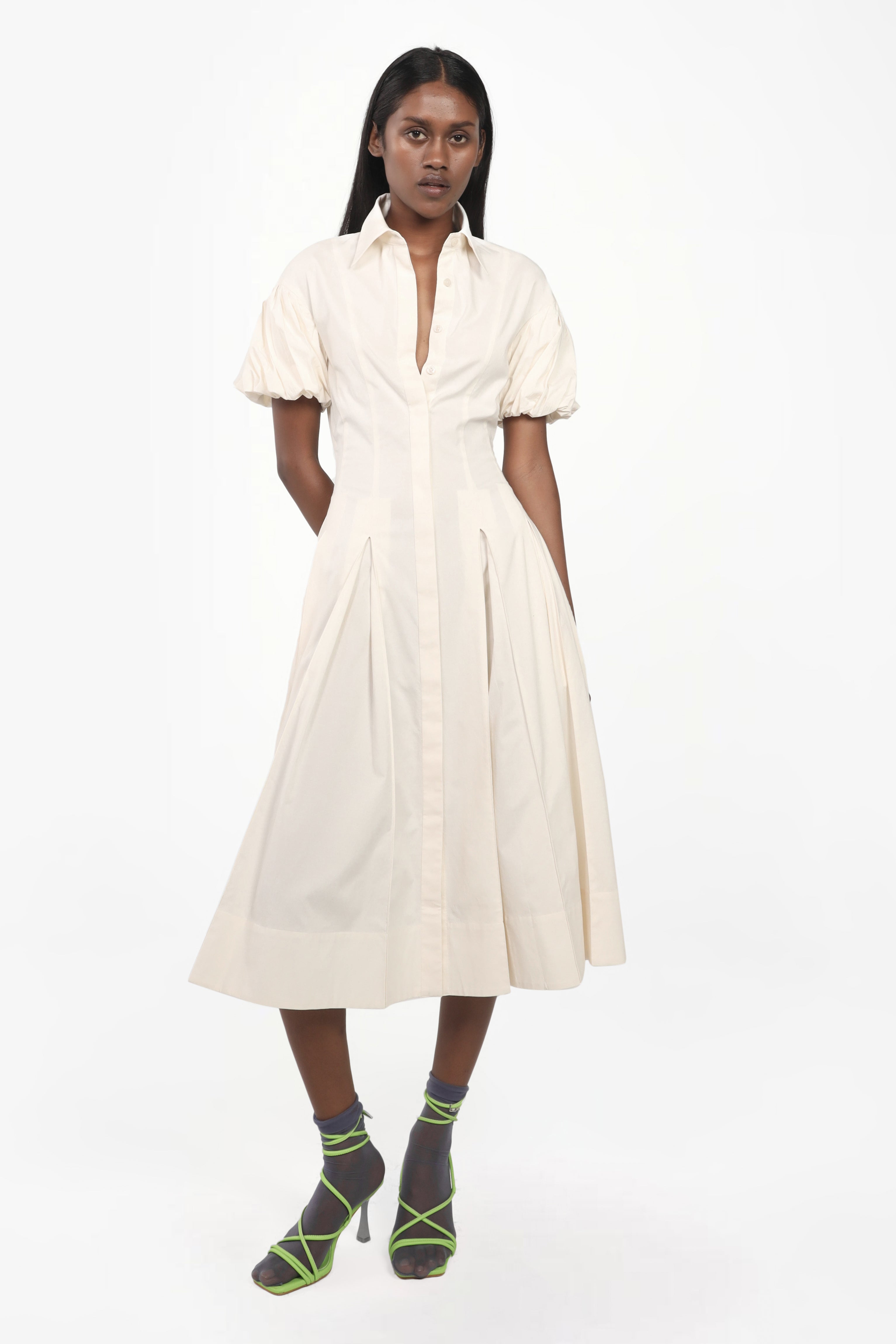 Flared Panelled Midi Dress