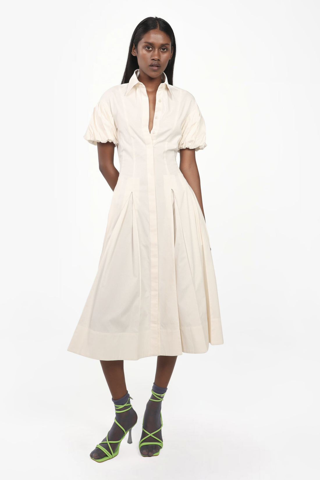 Flared Panelled Midi Dress