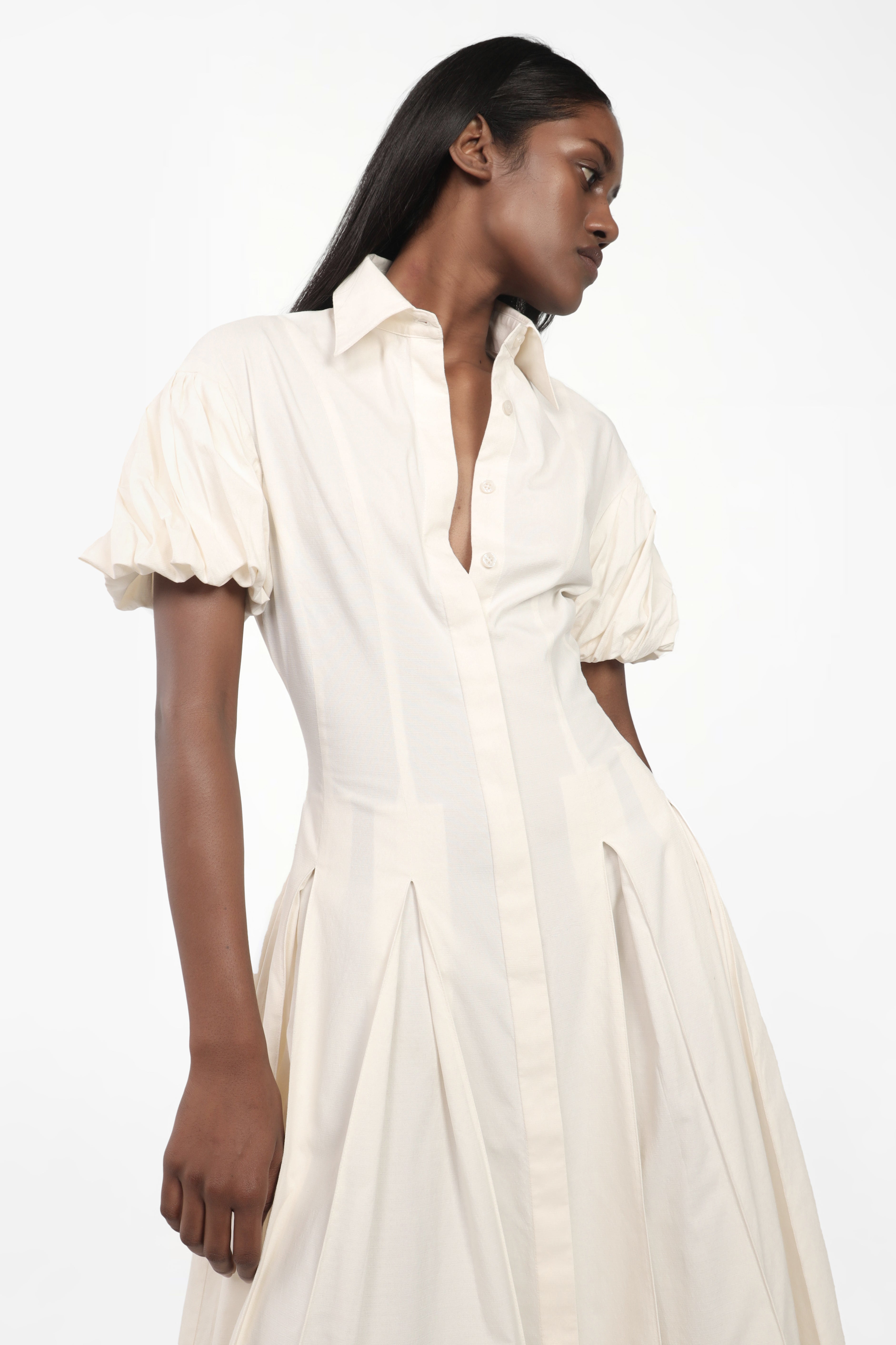 Flared Panelled Midi Dress