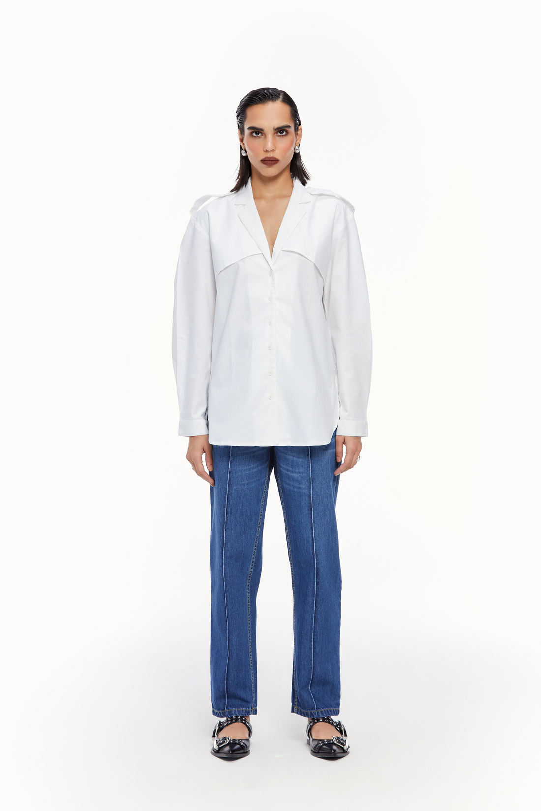 Notch Collar Trench Shirt