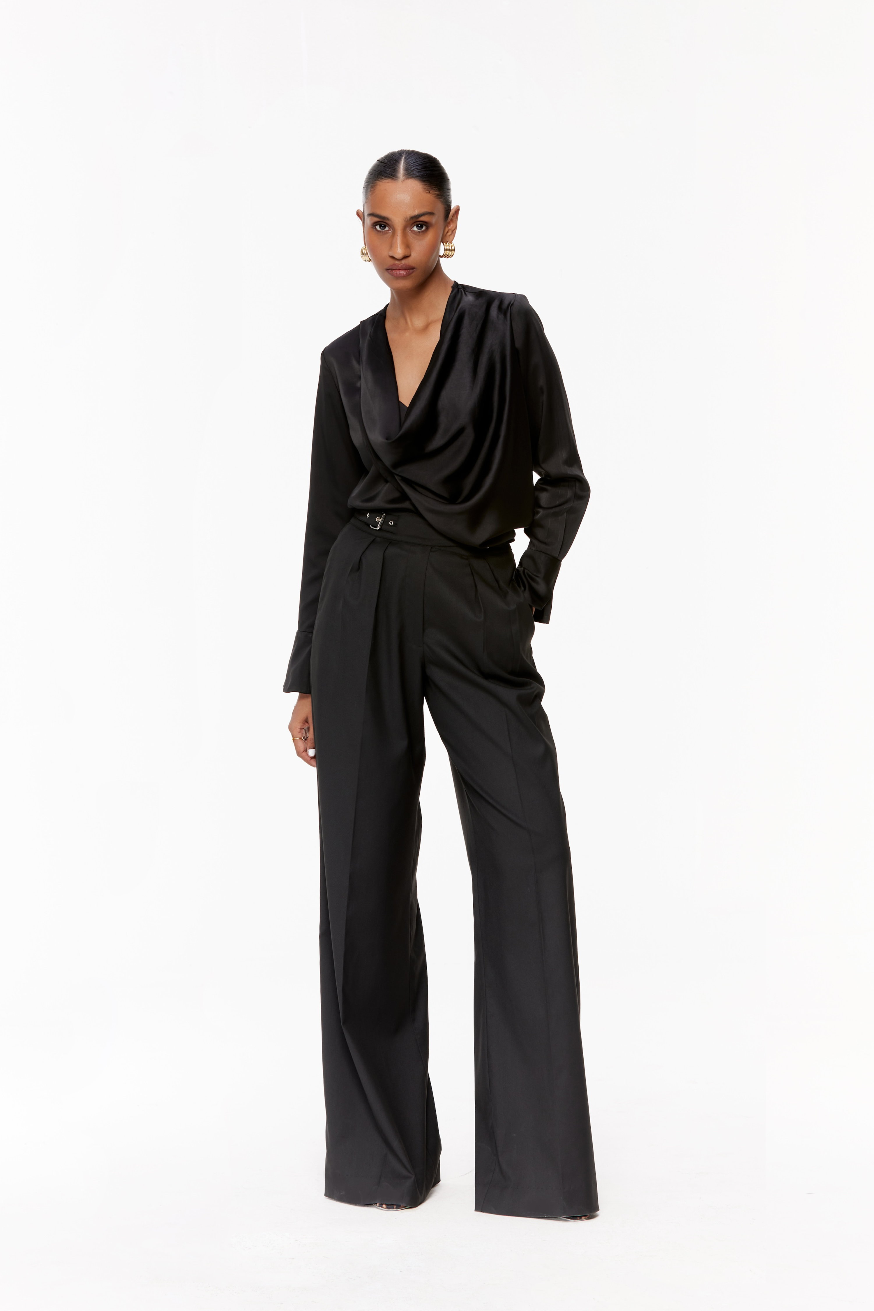 Draped Satin Blouse