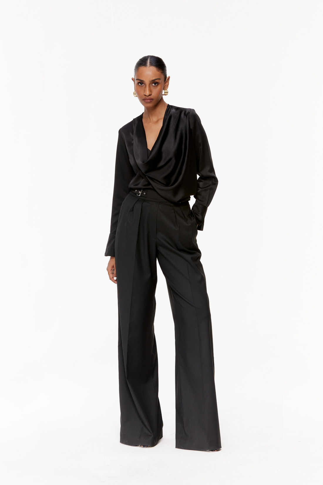 Draped Satin Blouse