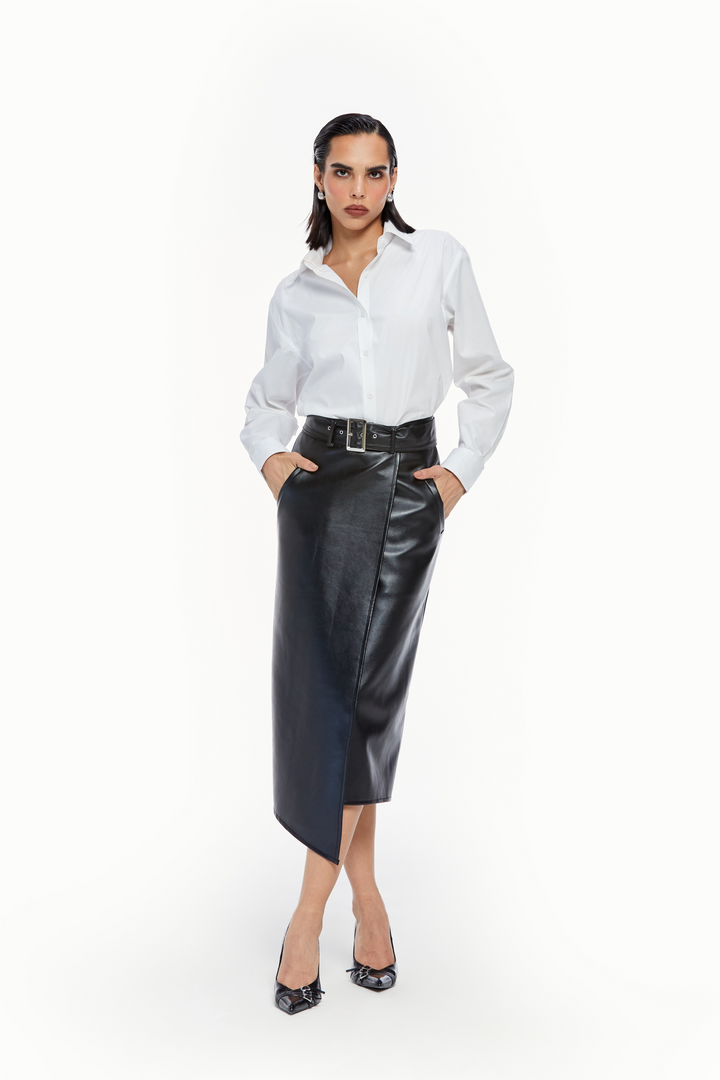 Leather Midi Skirt