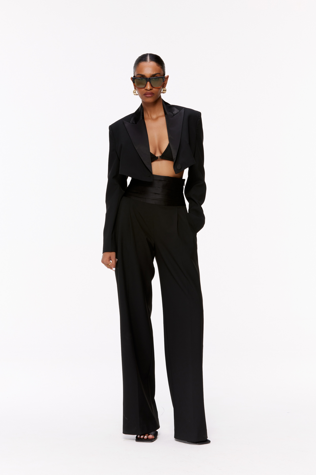 Cropped Tuxedo Suit