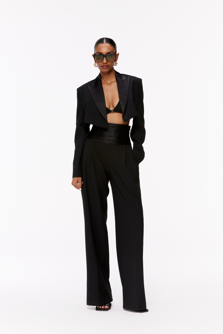 Cropped Tuxedo Suit