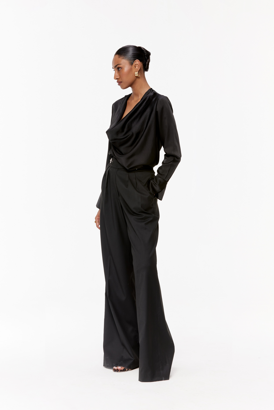 Draped Satin Blouse