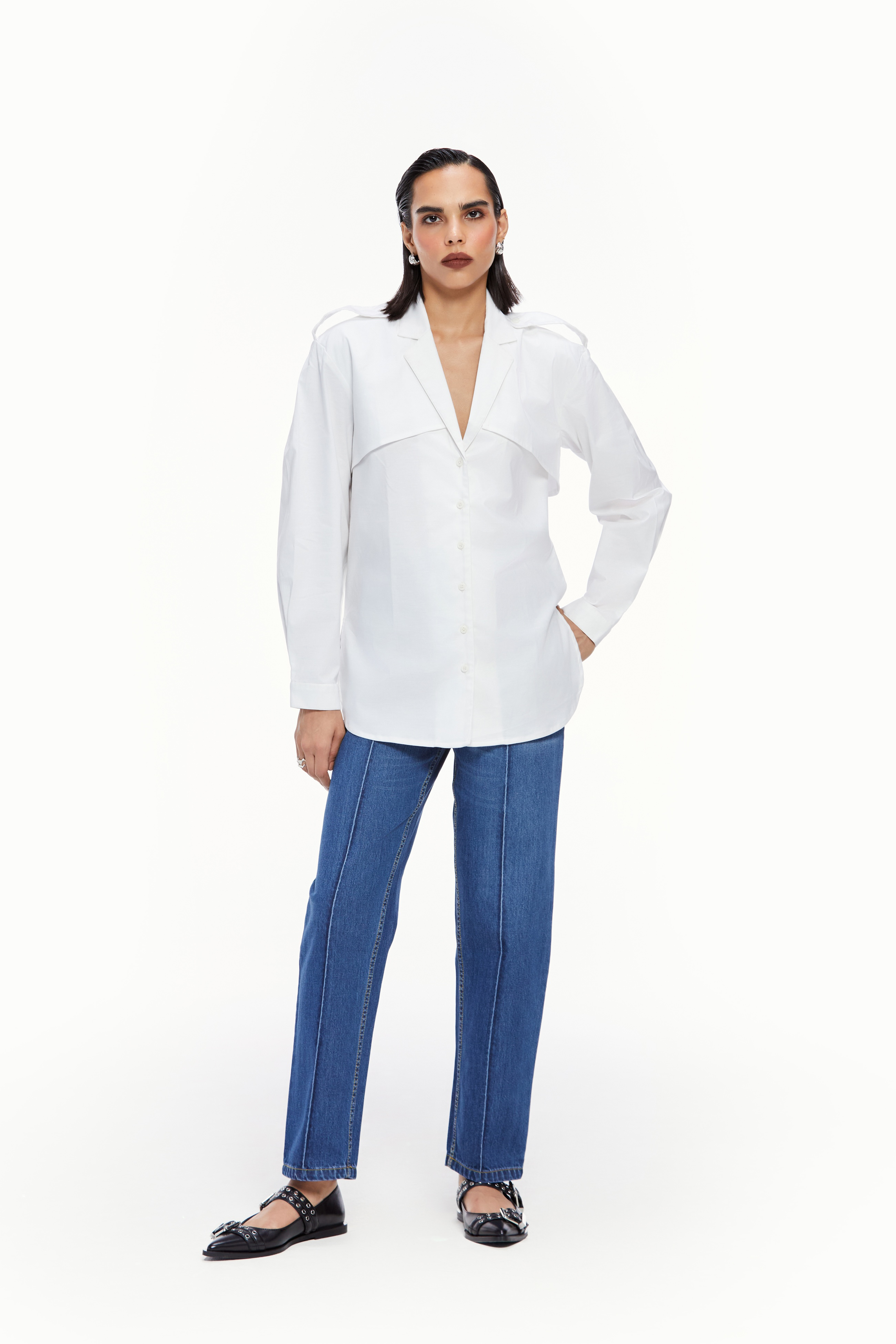 Notch Collar Trench Shirt