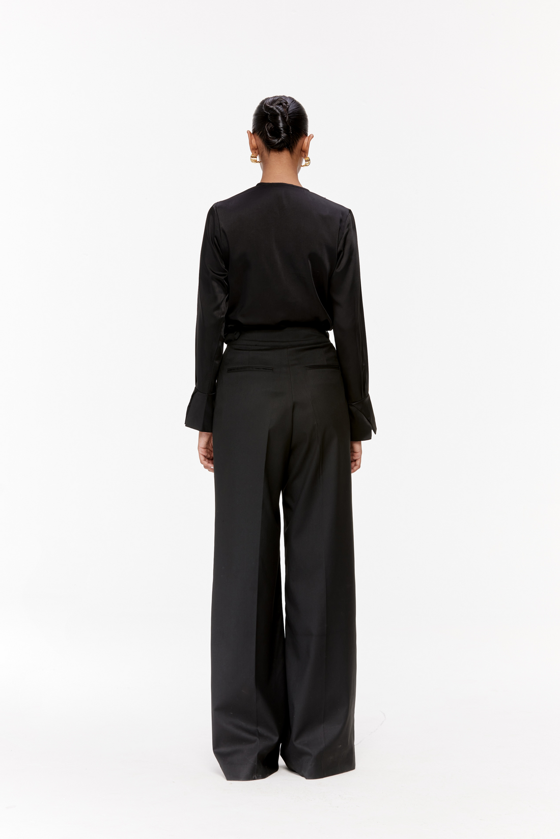 Buckled Wide-Leg Trousers