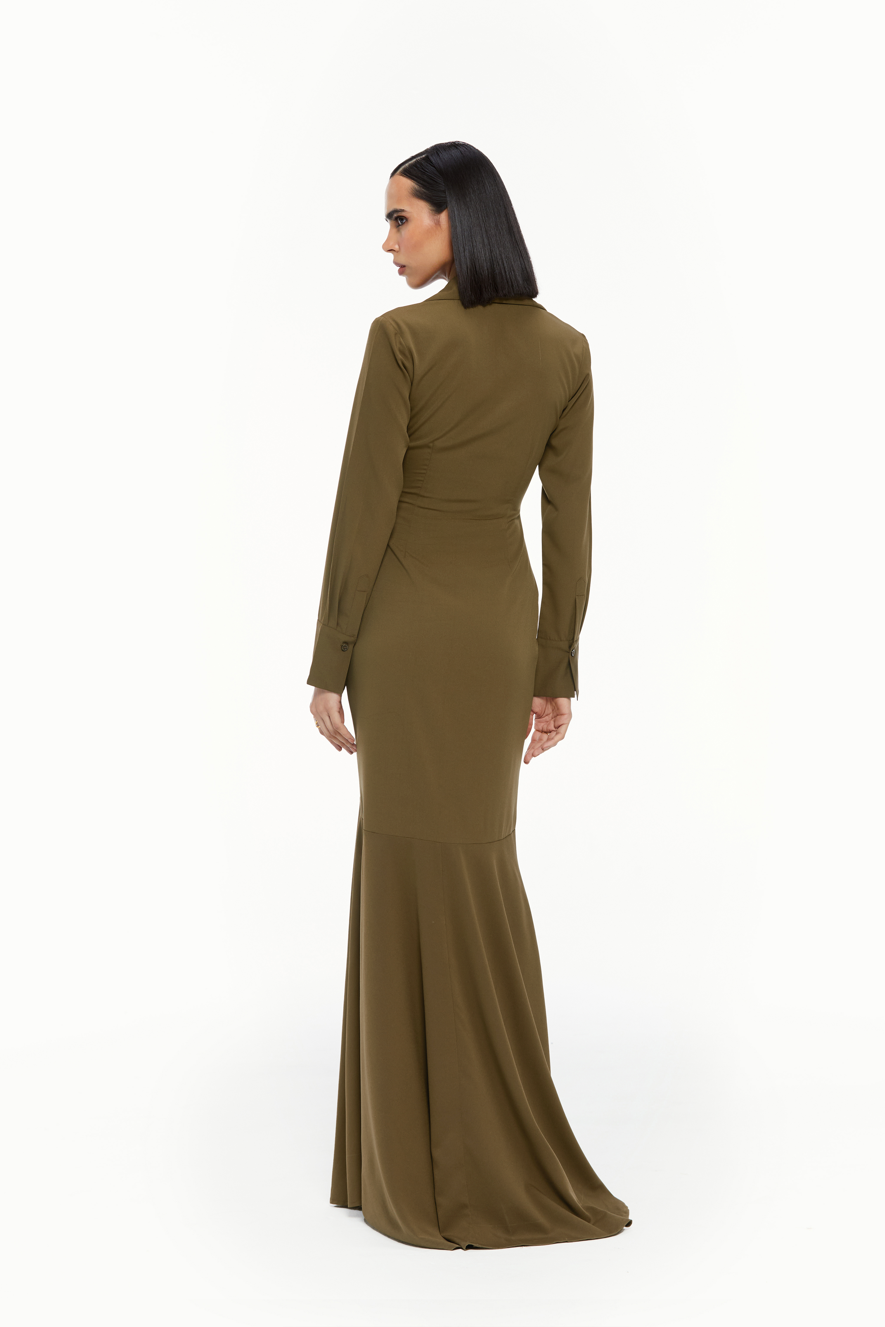 Fluted Shirt Dress