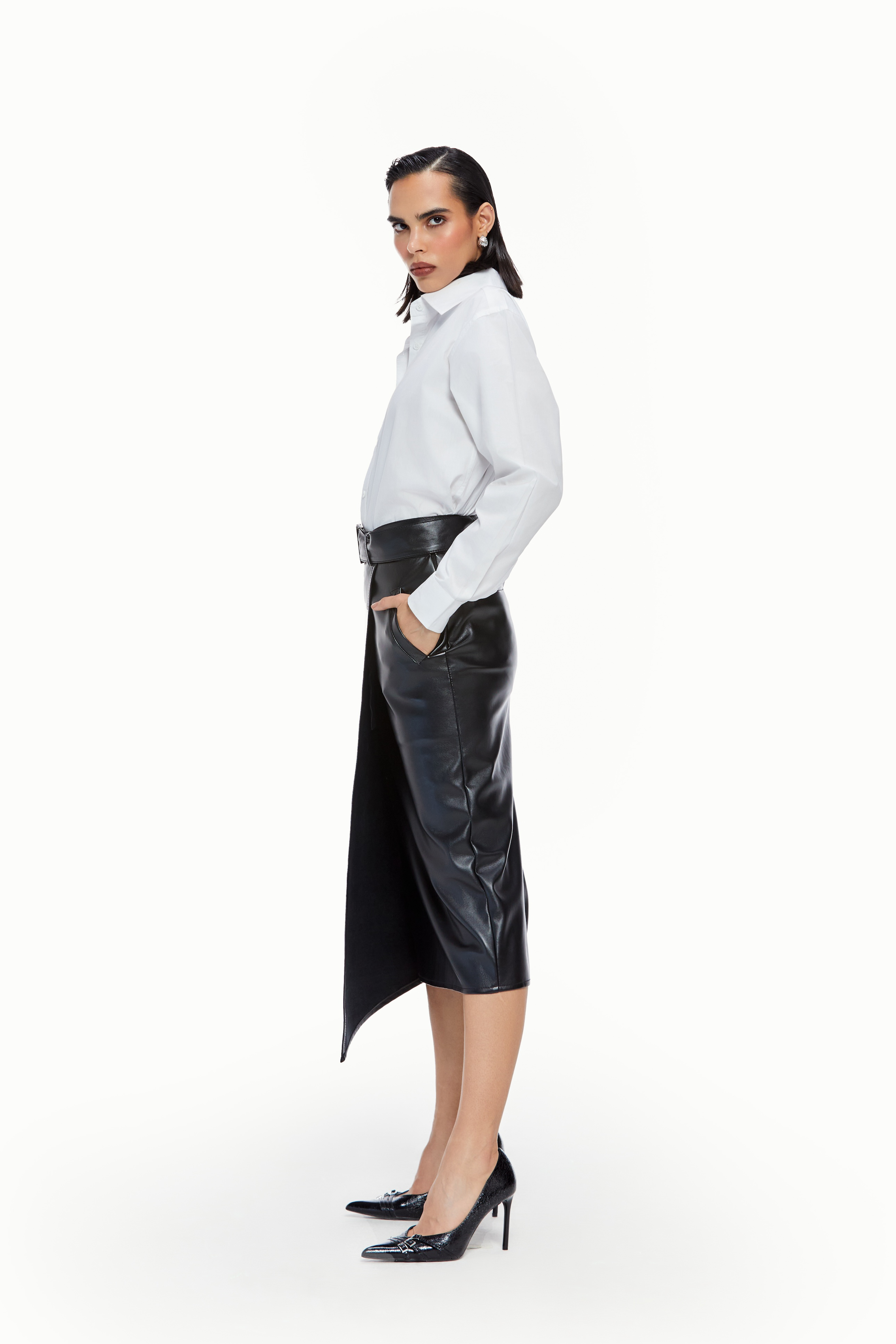 Leather Midi Skirt