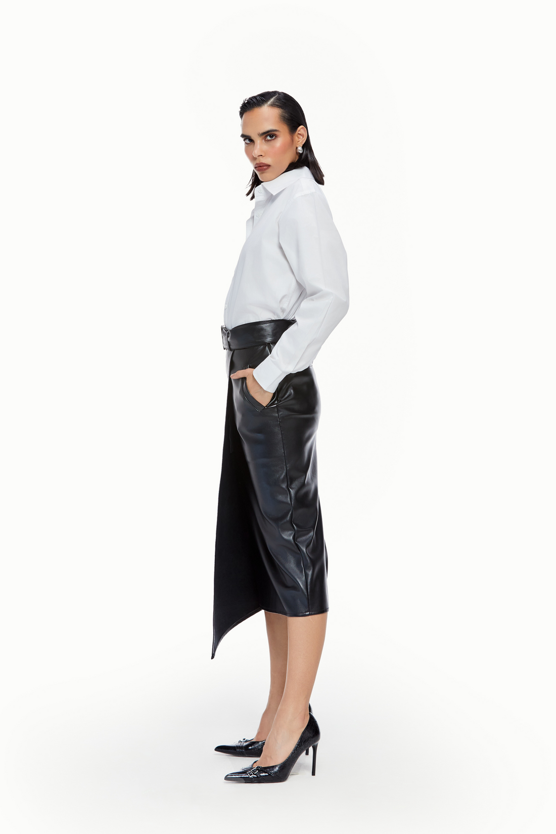 Leather Midi Skirt