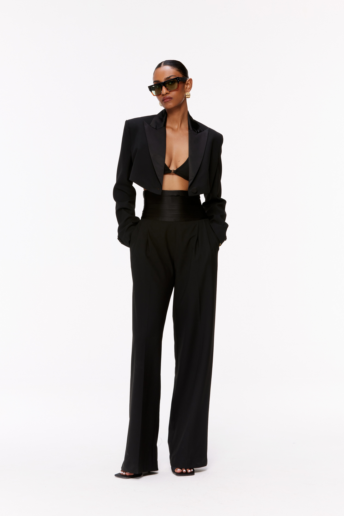 Cropped Tuxedo Suit