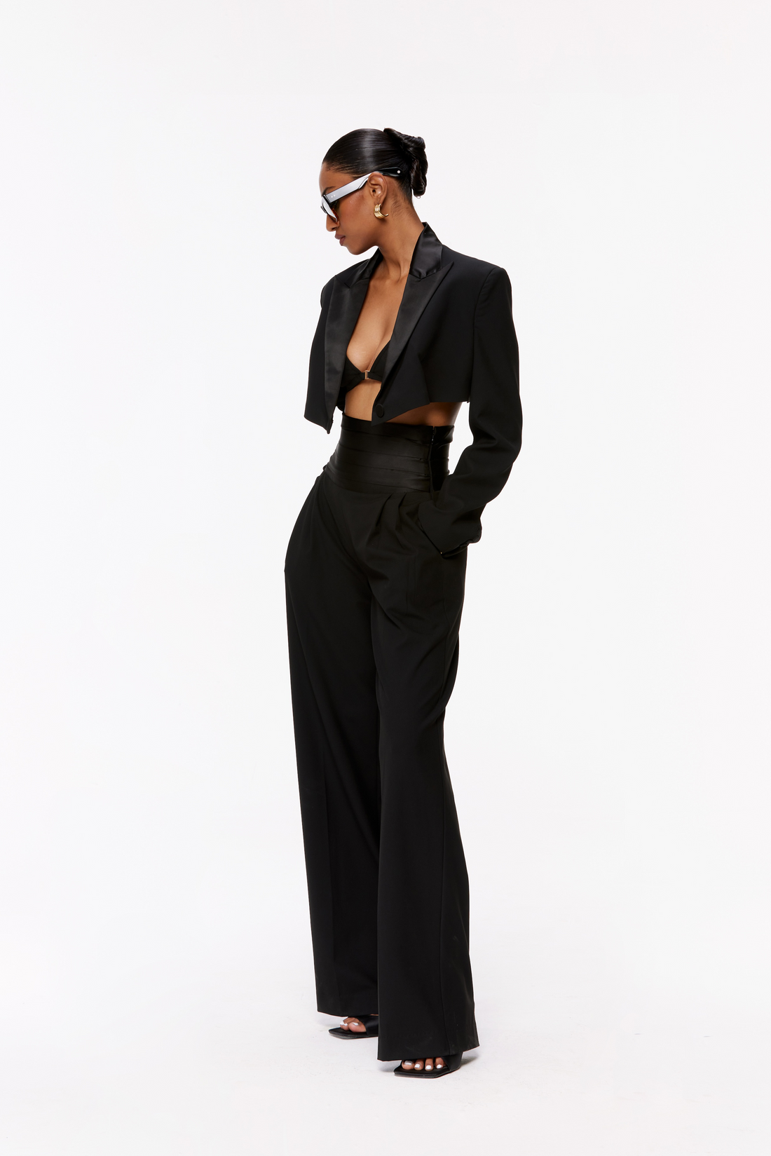 Cropped Tuxedo Suit