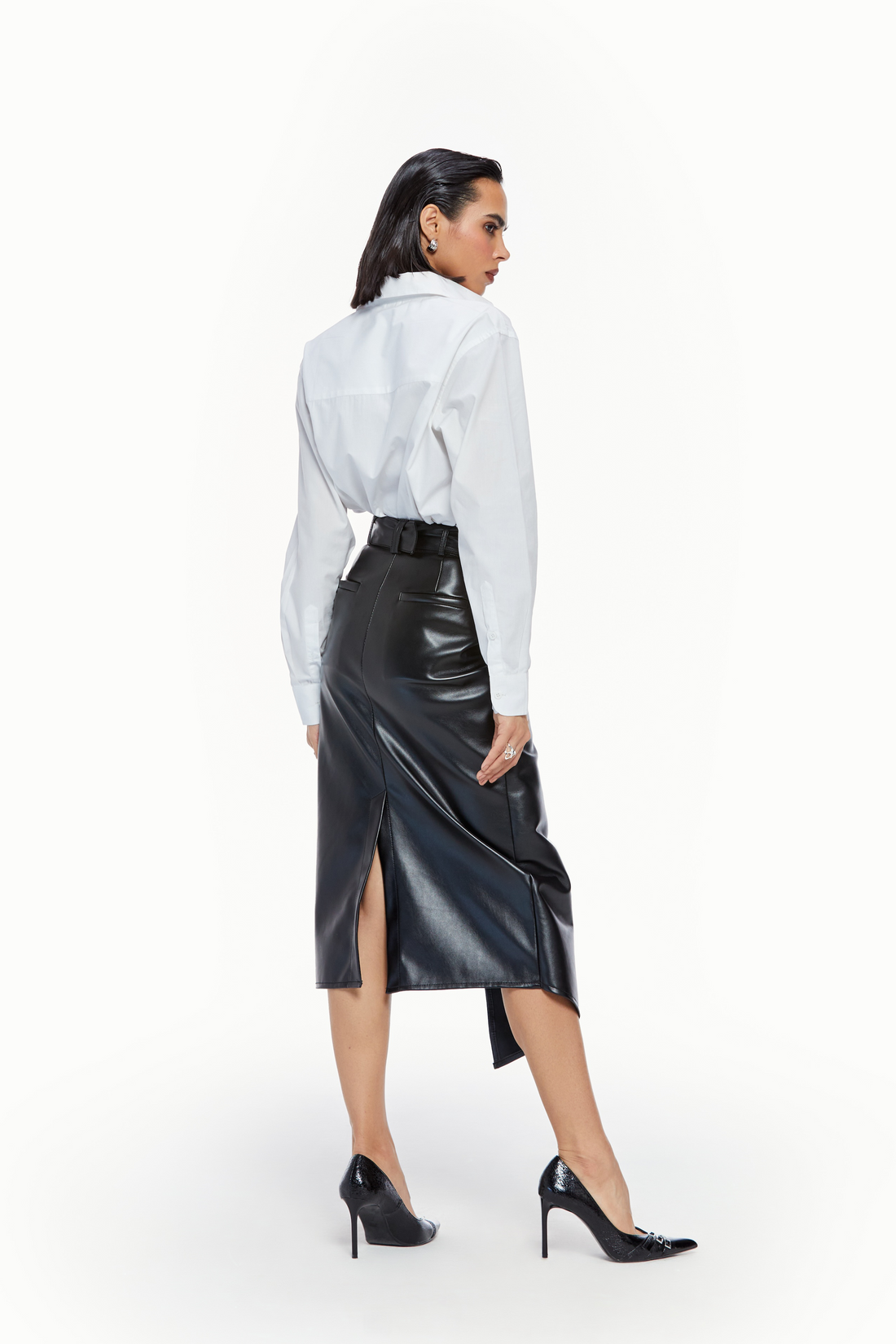 Leather Midi Skirt