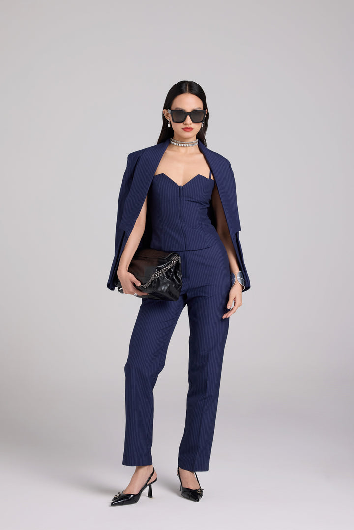 Indigo Pinstripe 3 Piece Suit