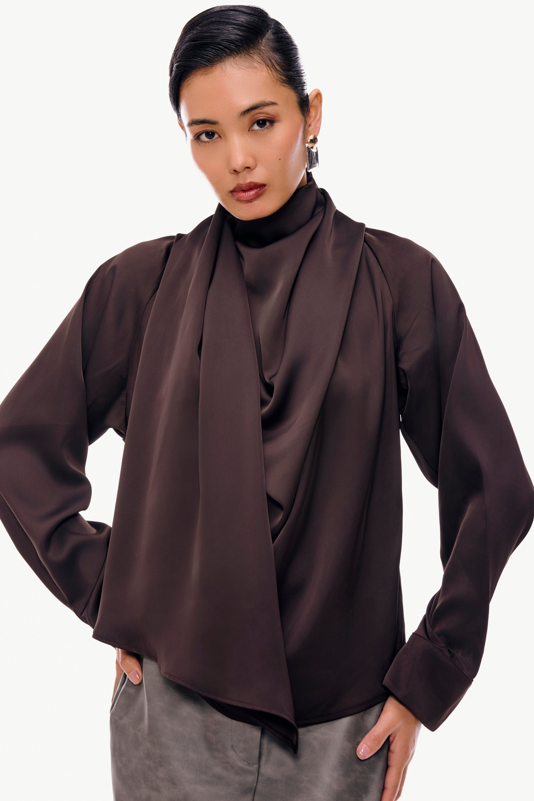 Draped Scarf Top