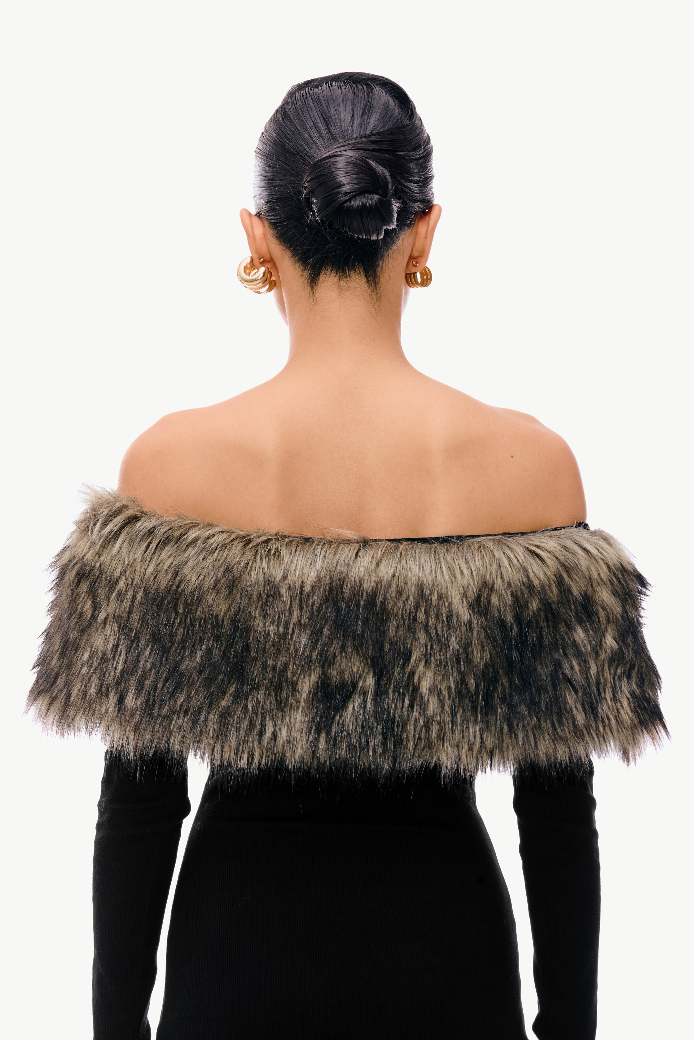 Fur Band Knit Dress