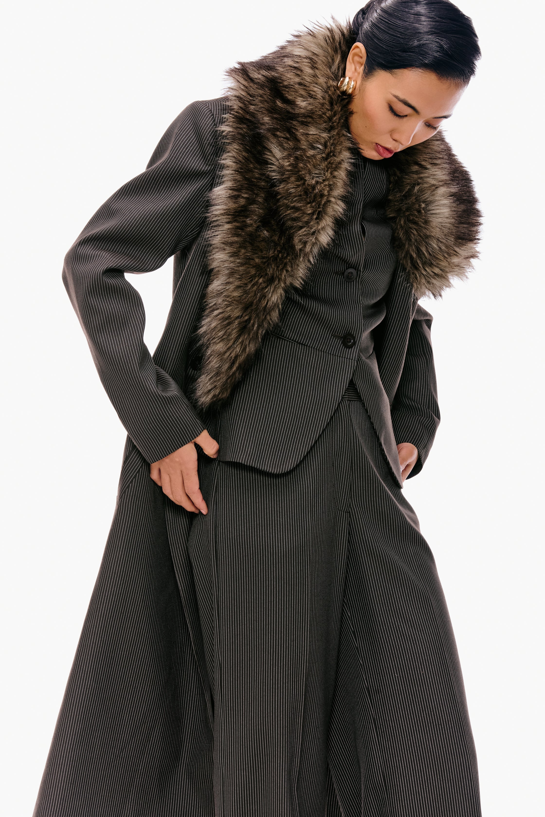 Espresso Pinstripe Three-Piece Suit