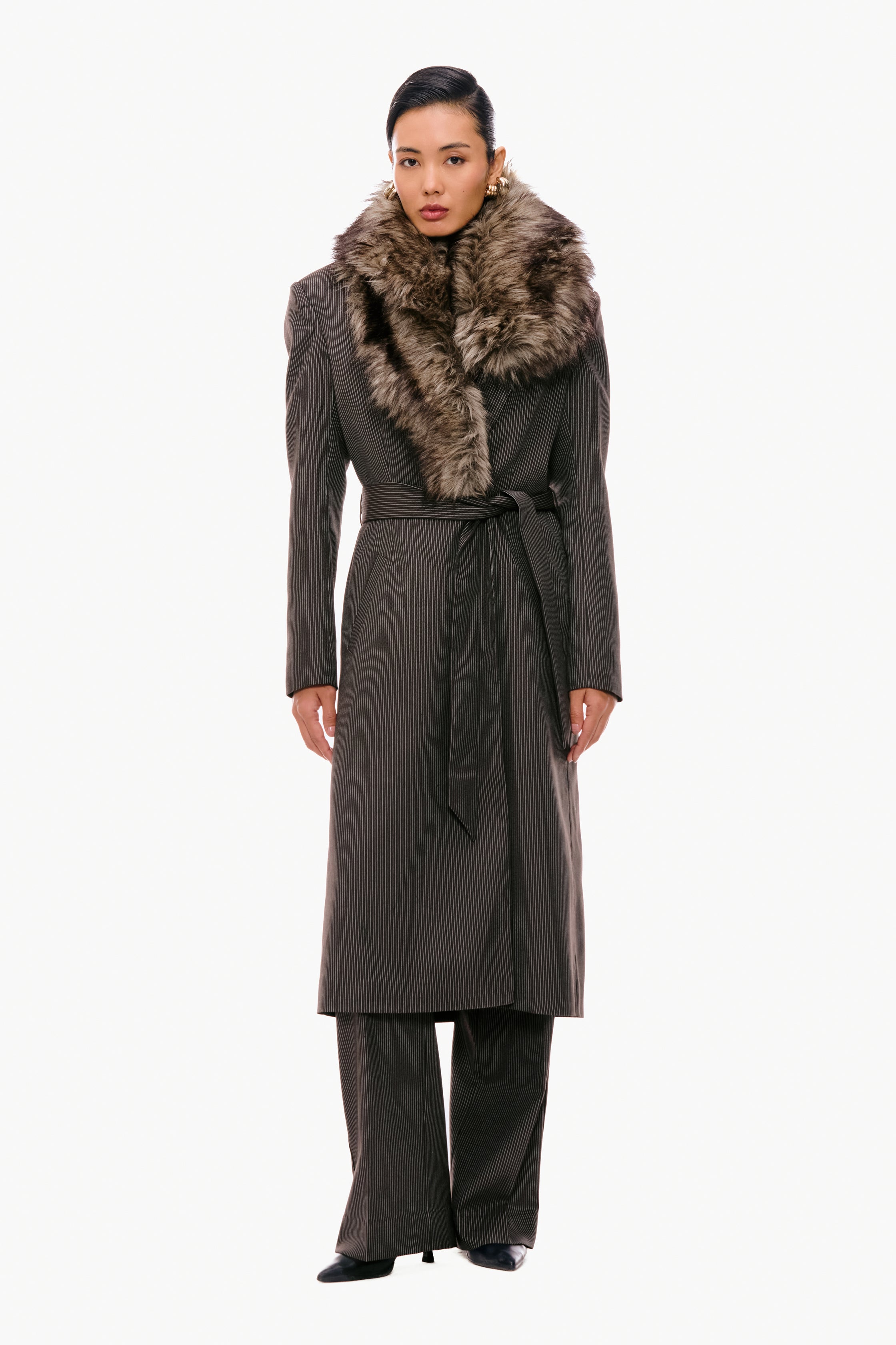 Espresso Pinstripe Three-Piece Suit