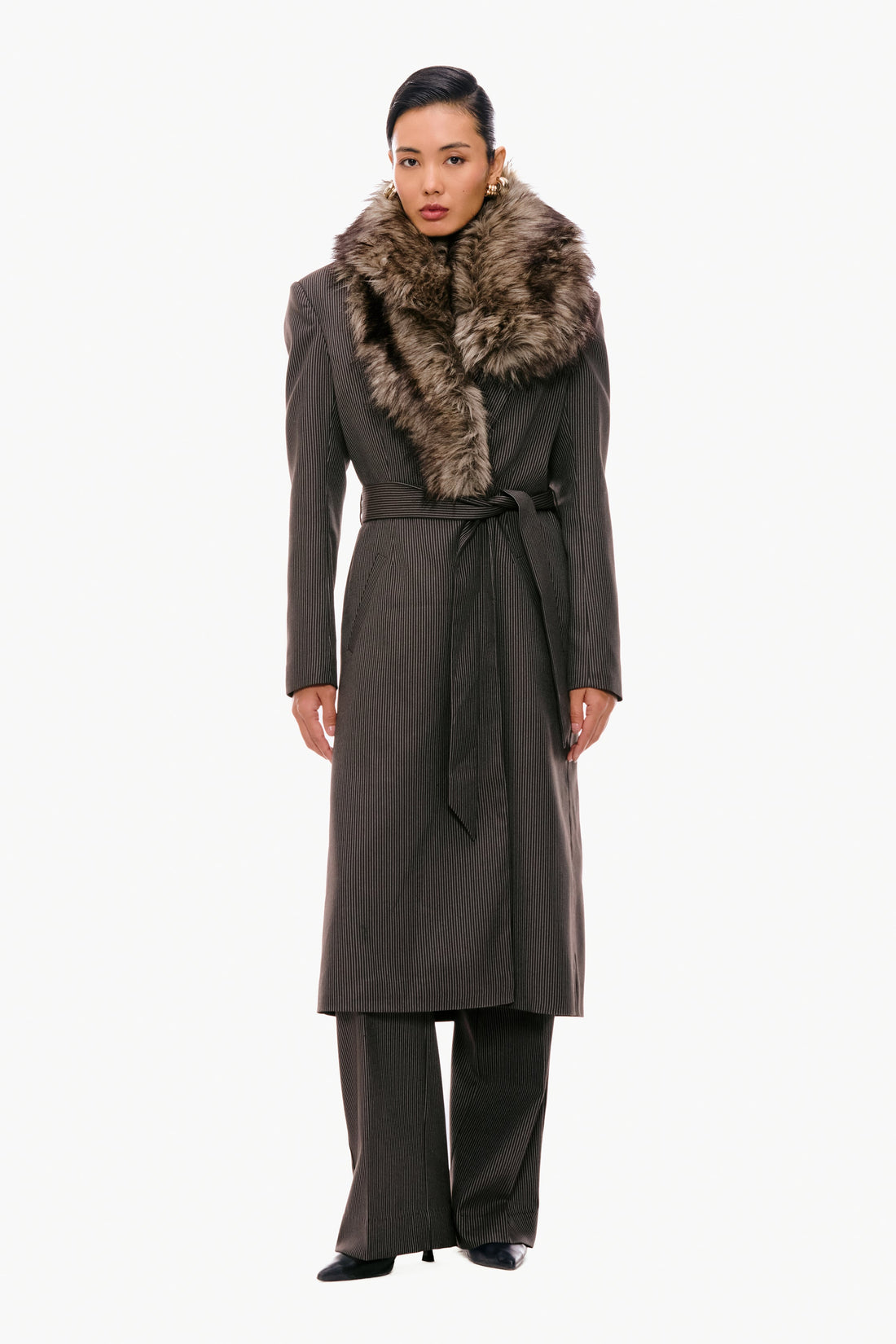 Espresso Pinstripe Three-Piece Suit