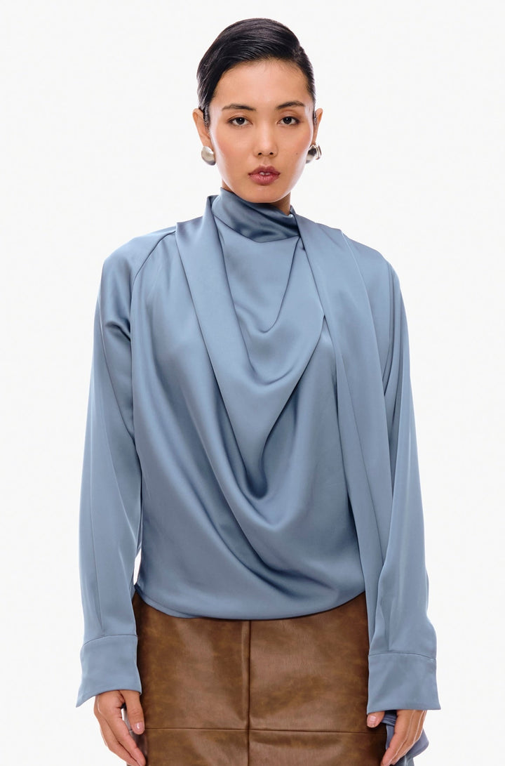 Draped Scarf Top