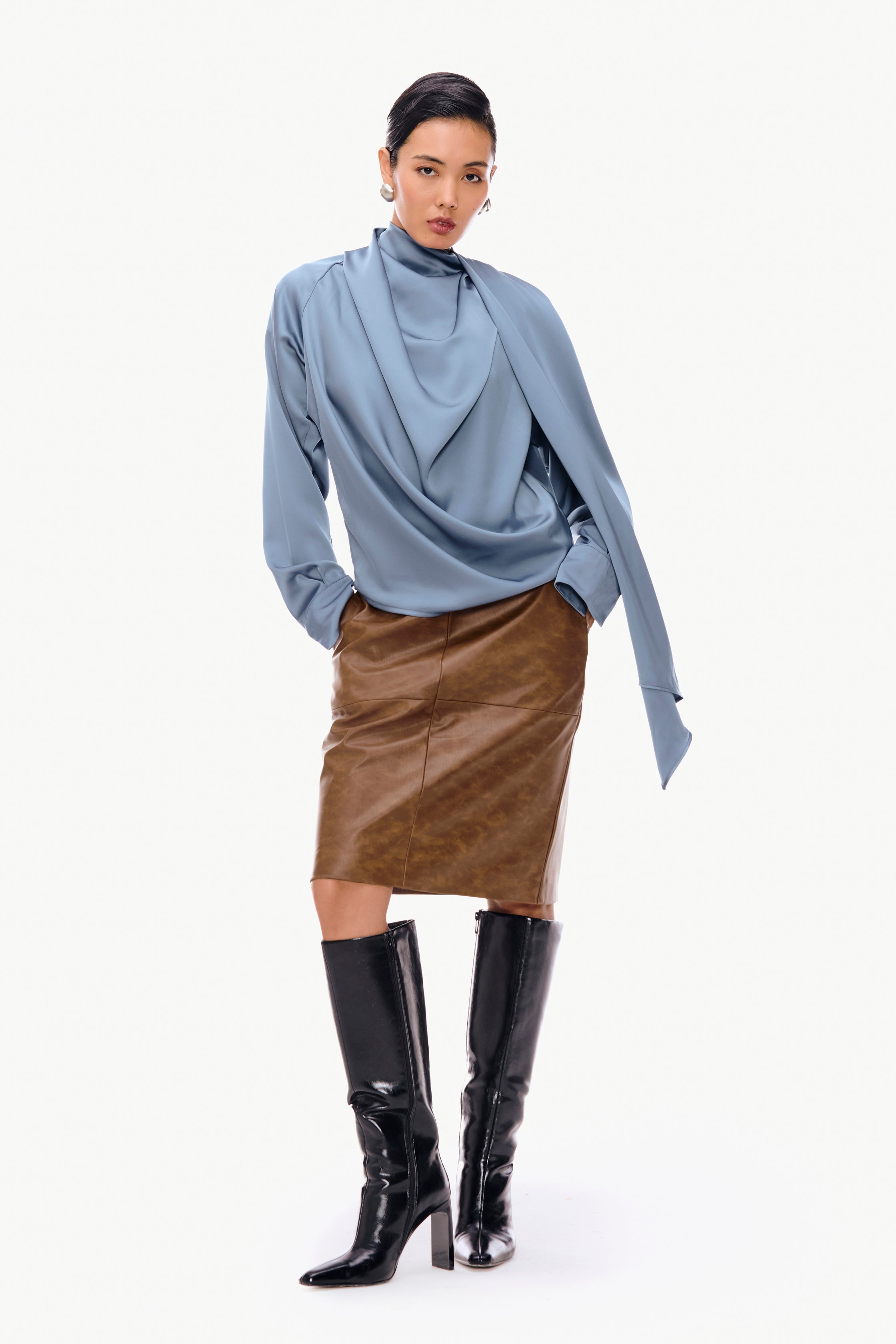 Draped Scarf Top