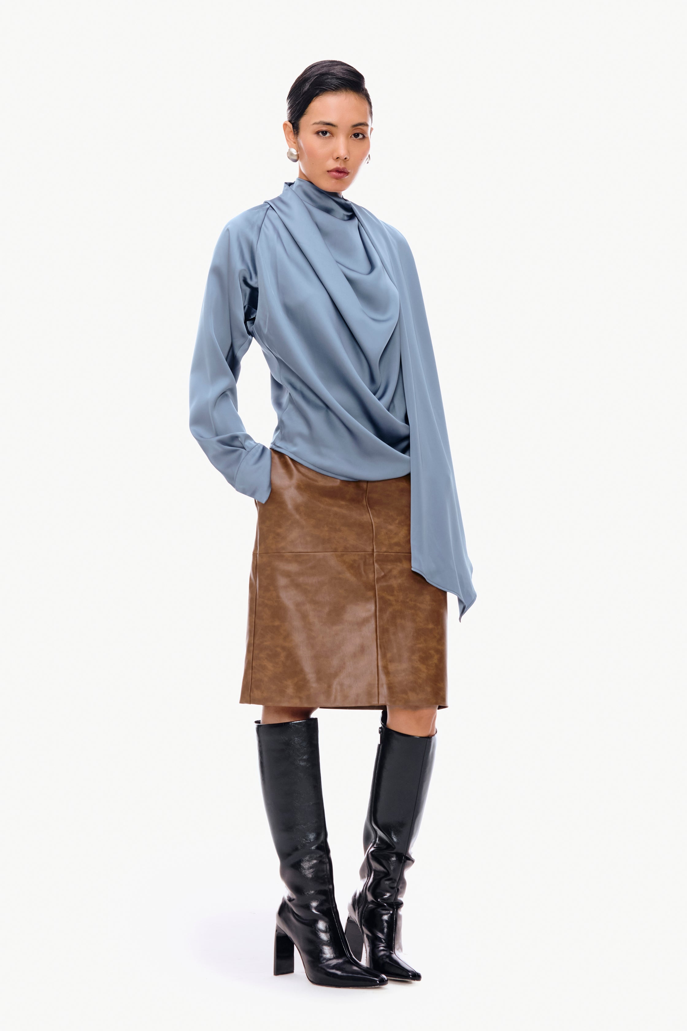 Draped Scarf Top