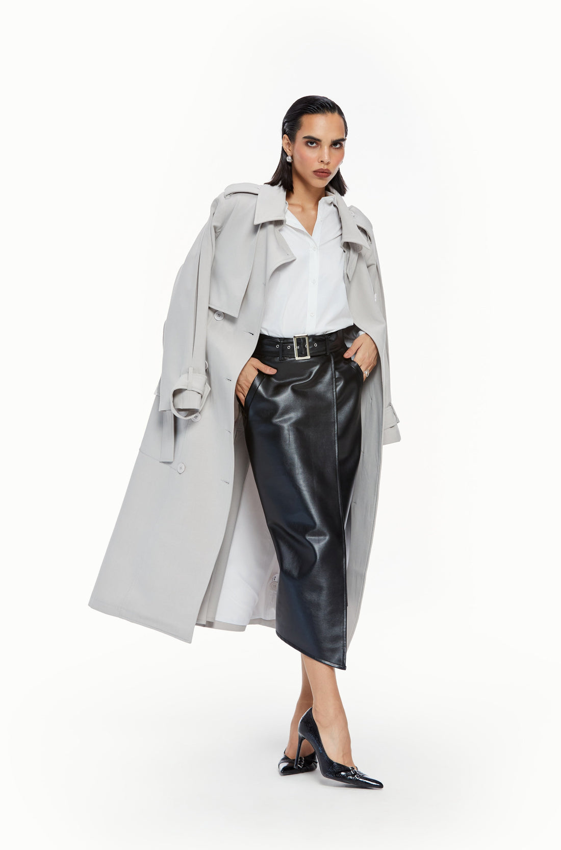 Leather Midi Skirt
