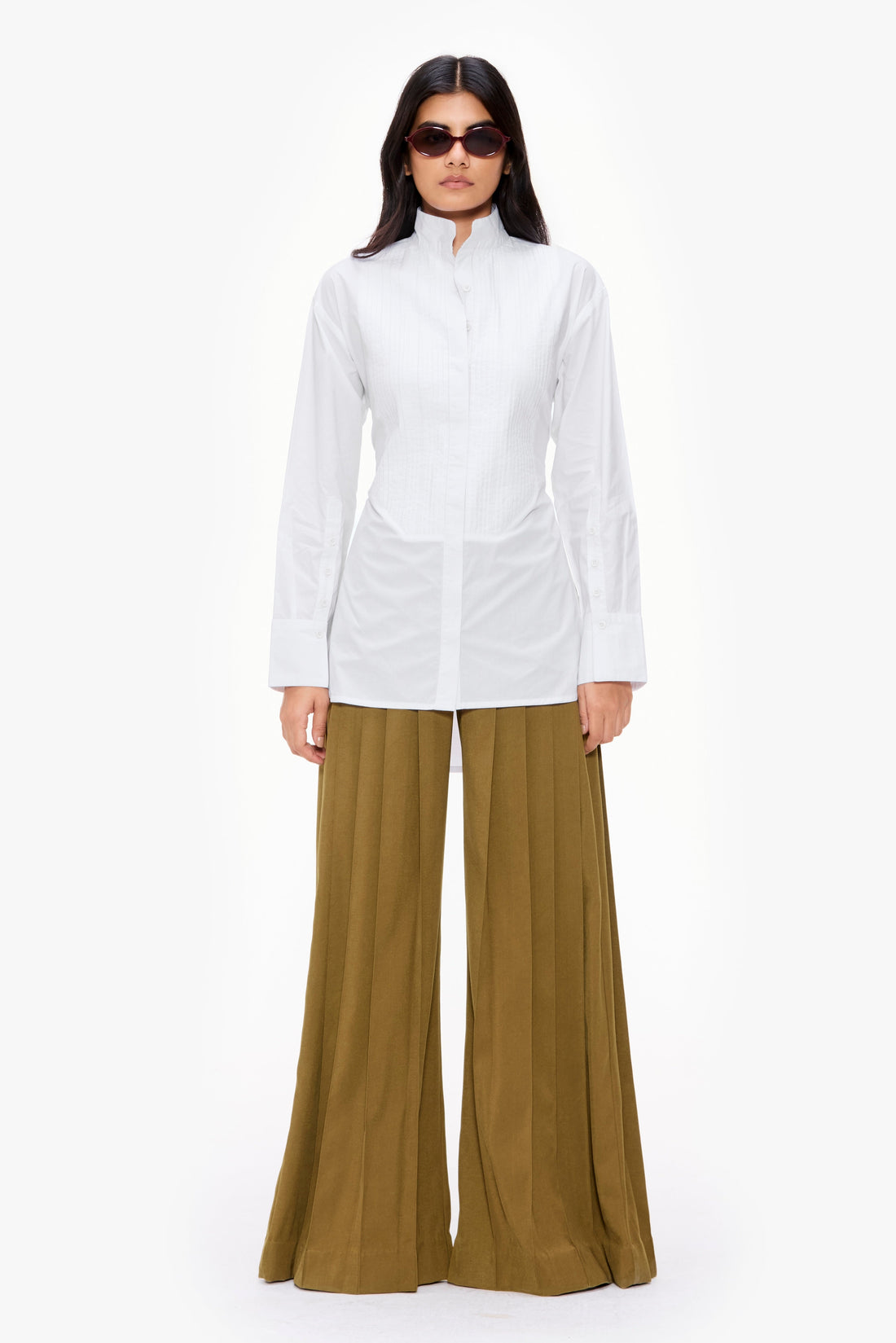 Pintucked Adjustable Shirt