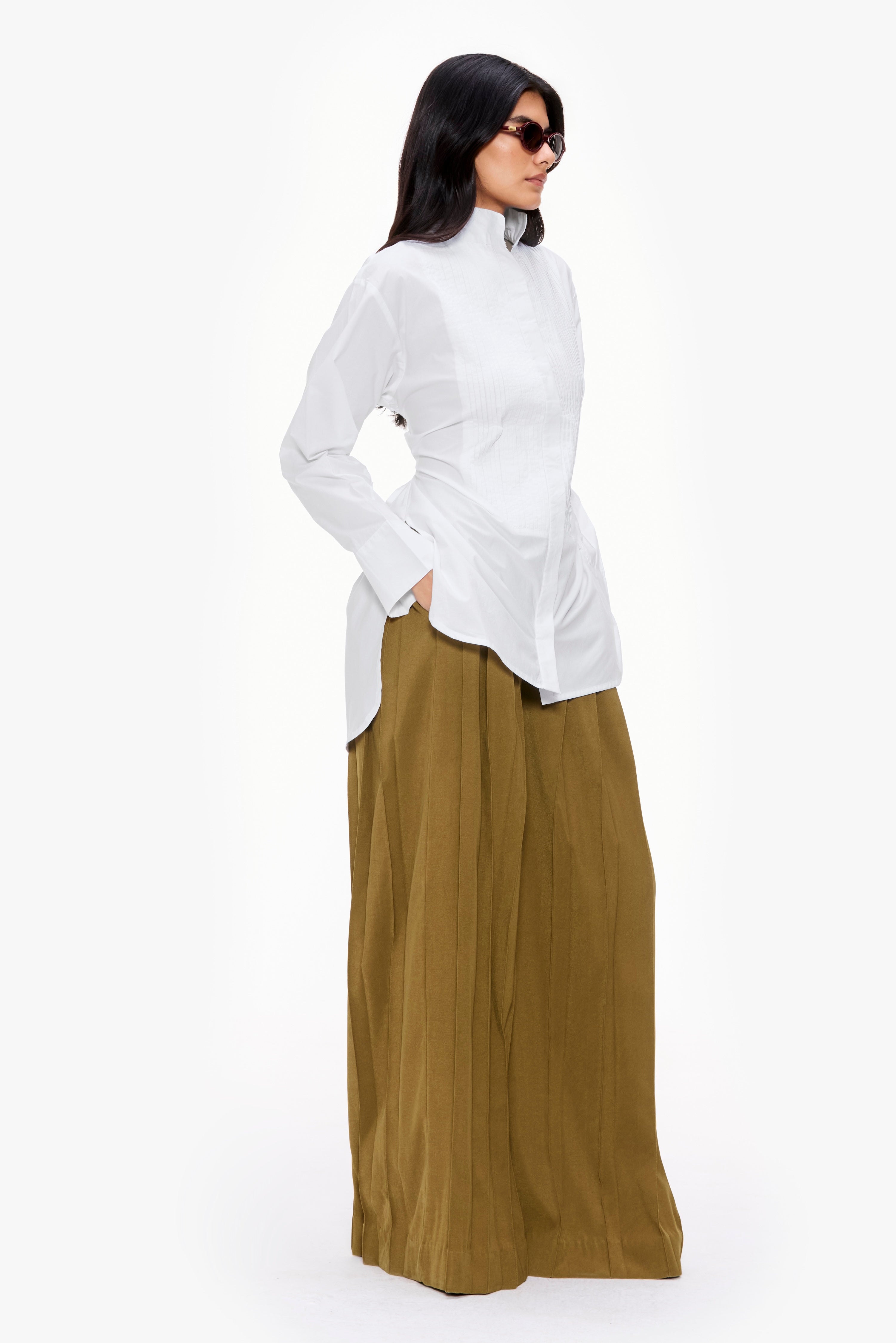 Pintucked Adjustable Shirt