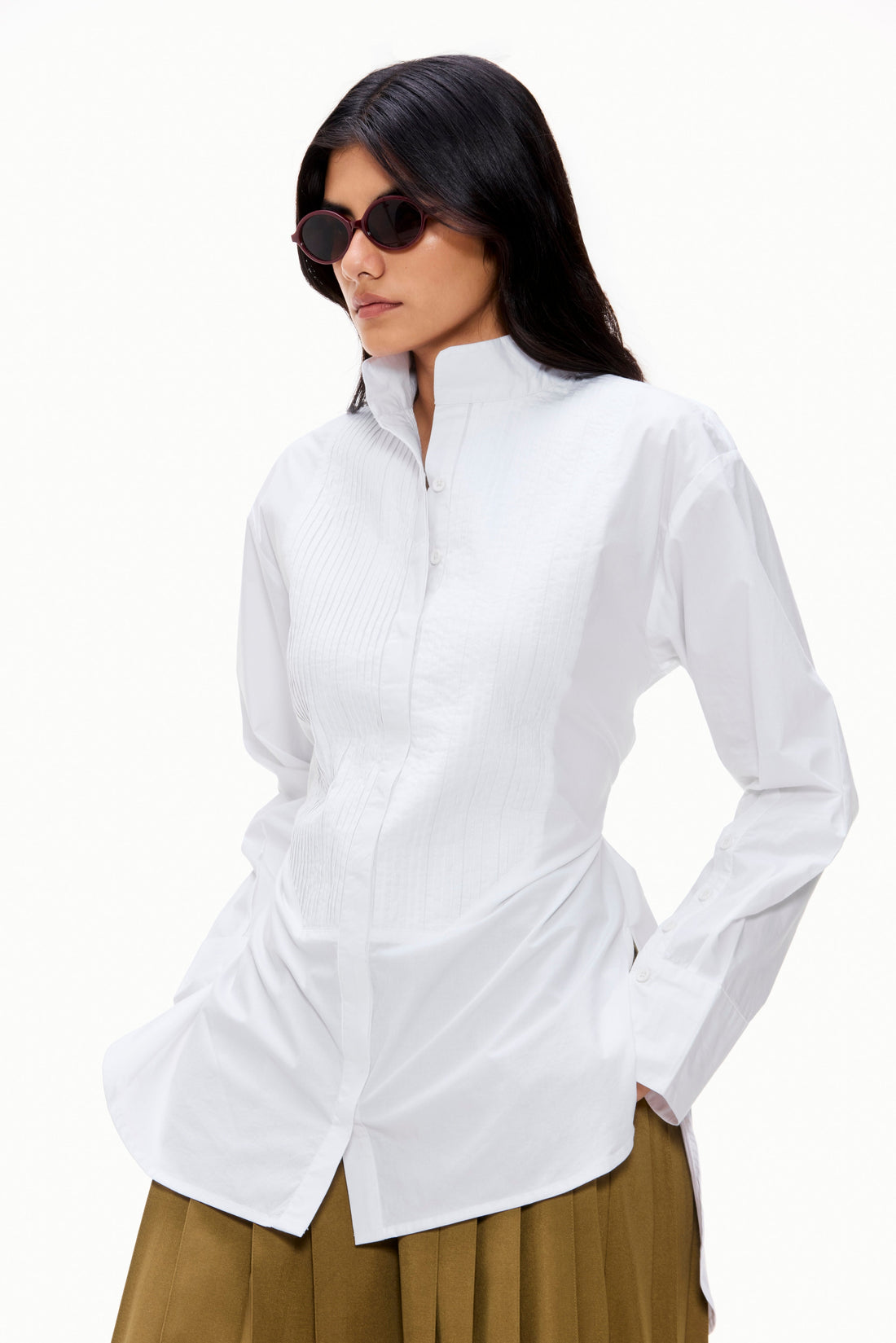 Pintucked Adjustable Shirt