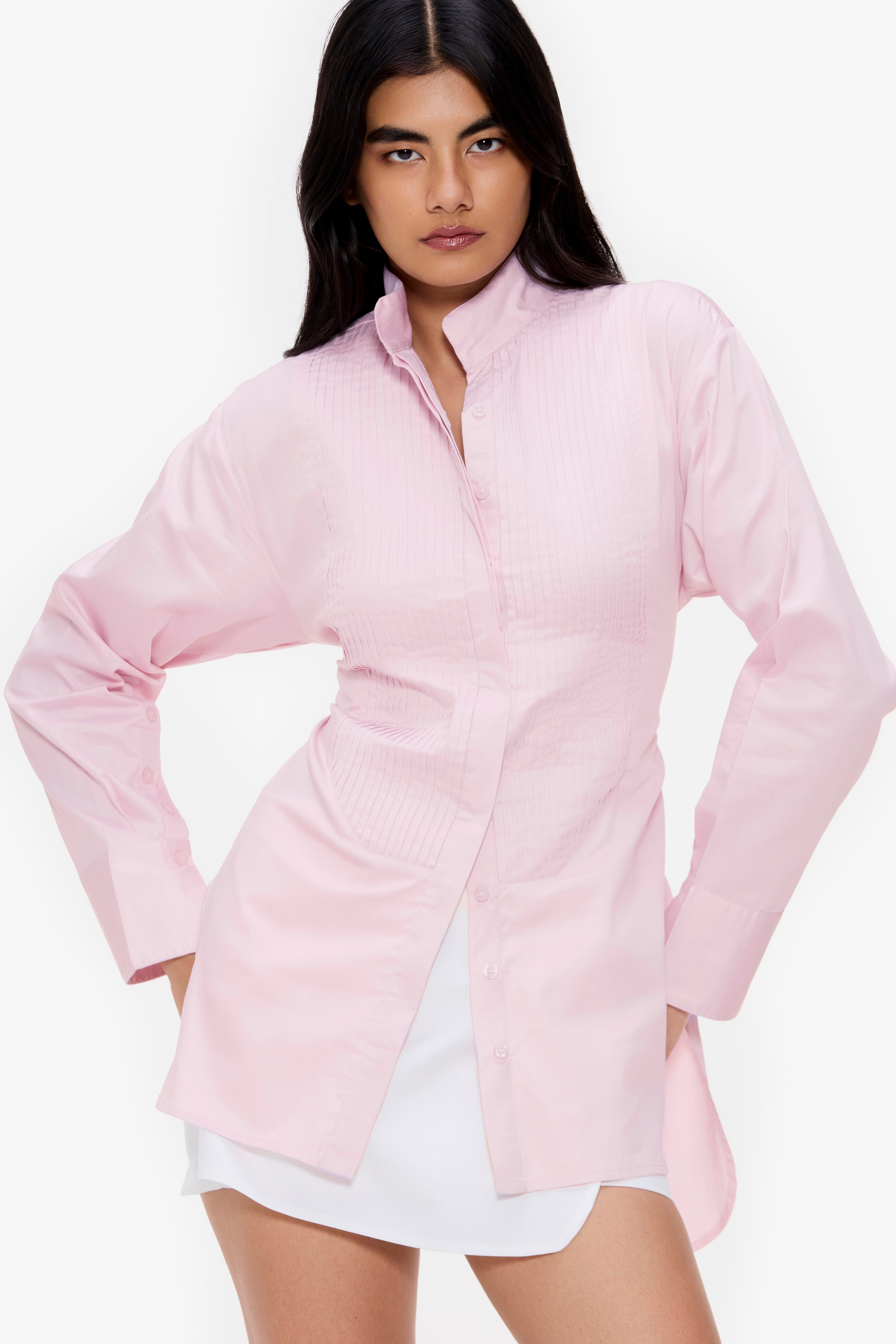 Pintucked Adjustable Shirt