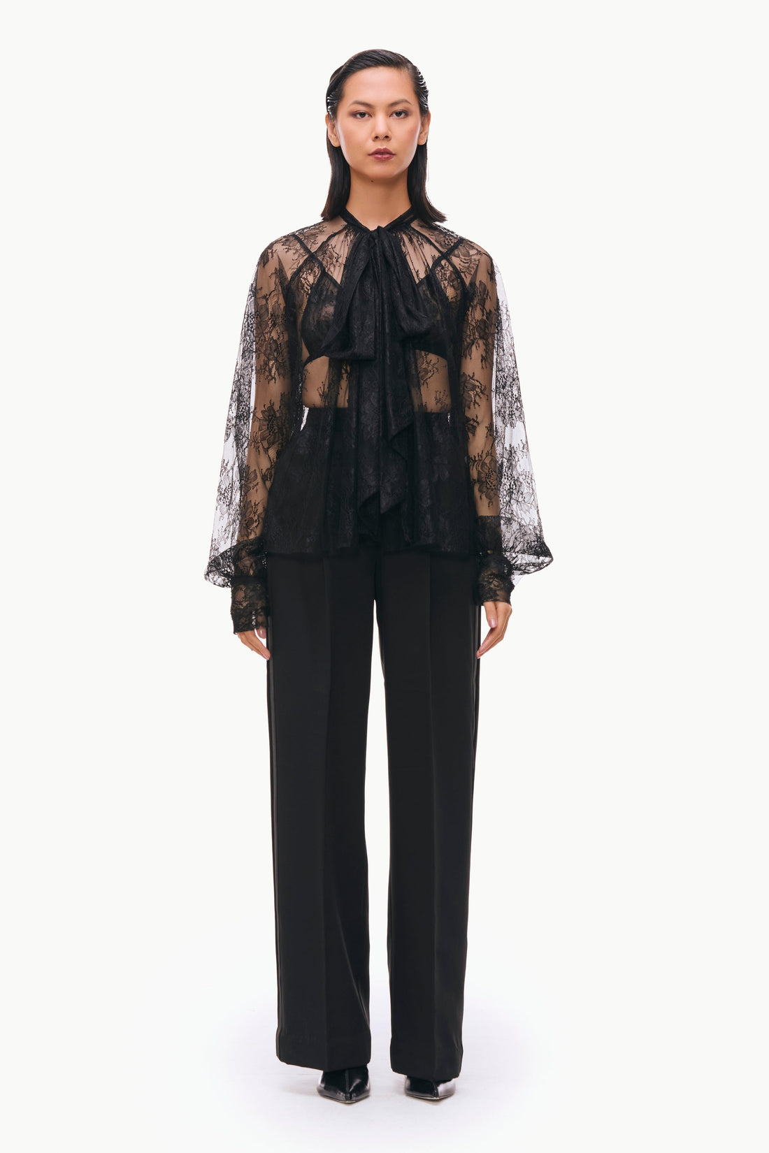 Draped Lace Blouse
