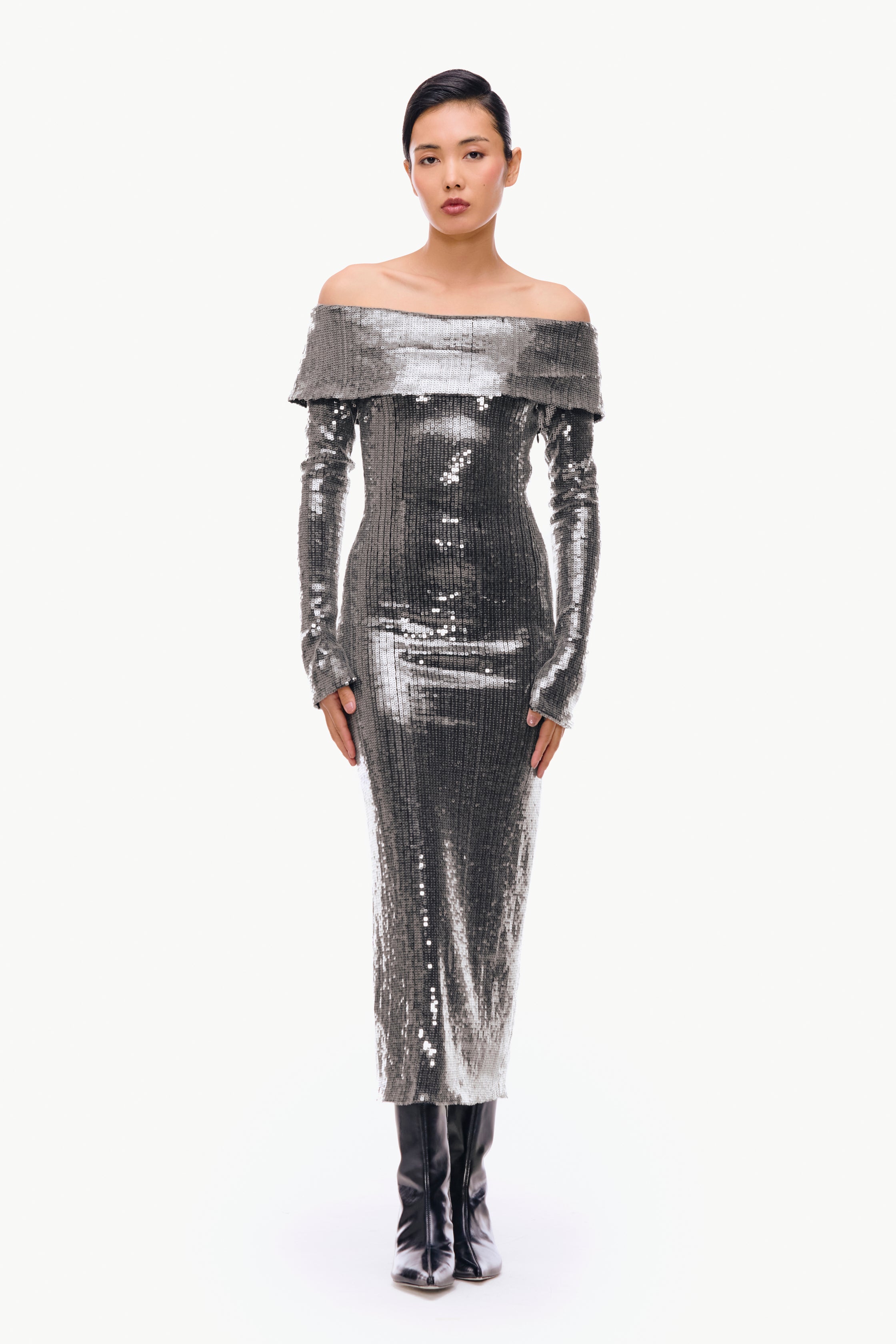 Off-Shoulder Sequin Dress
