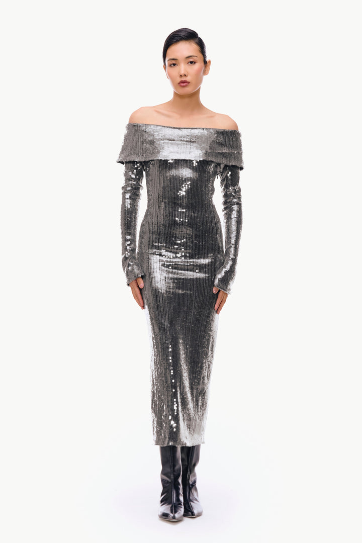 Off-Shoulder Sequin Dress