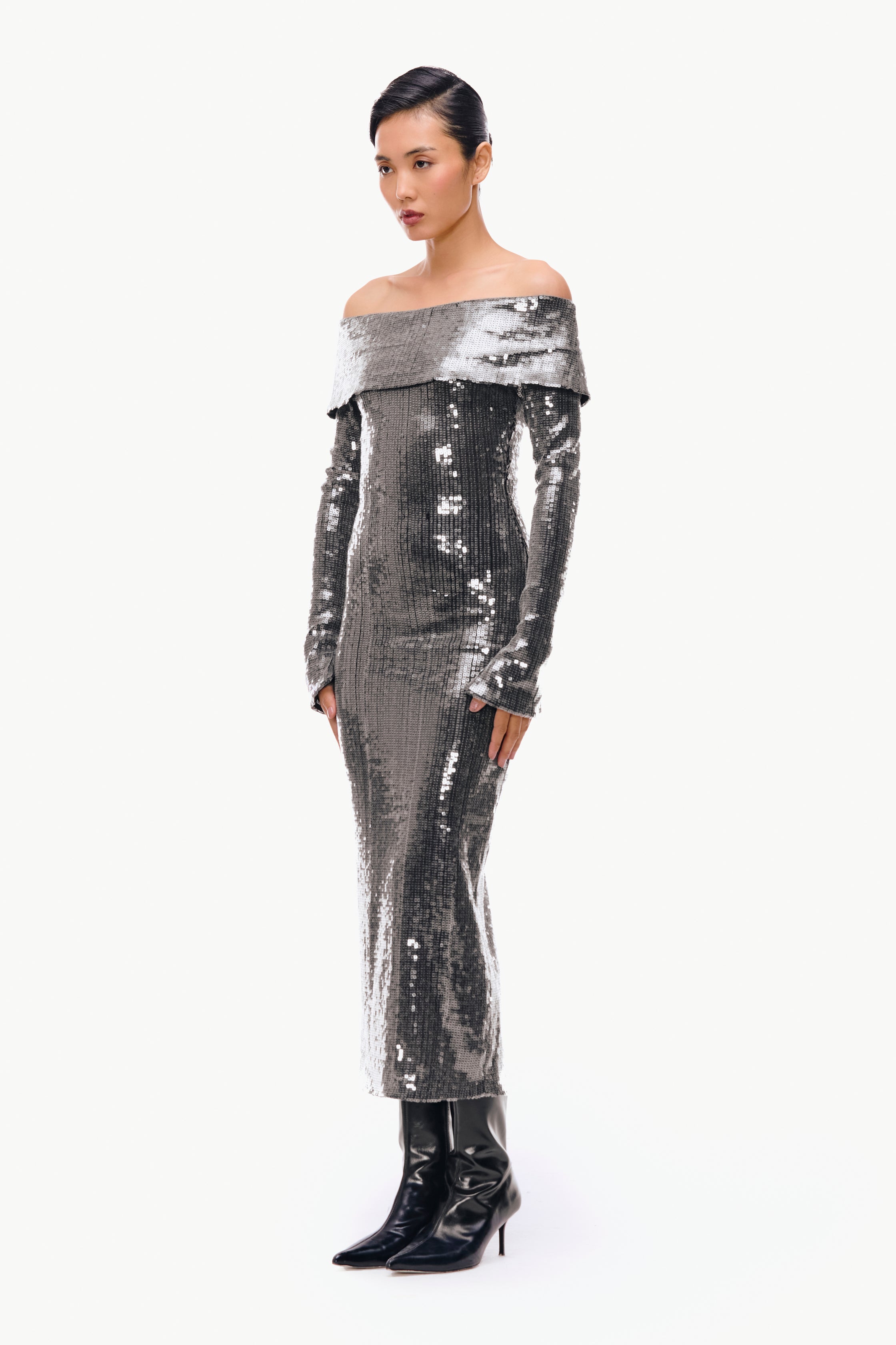 Off-Shoulder Sequin Dress