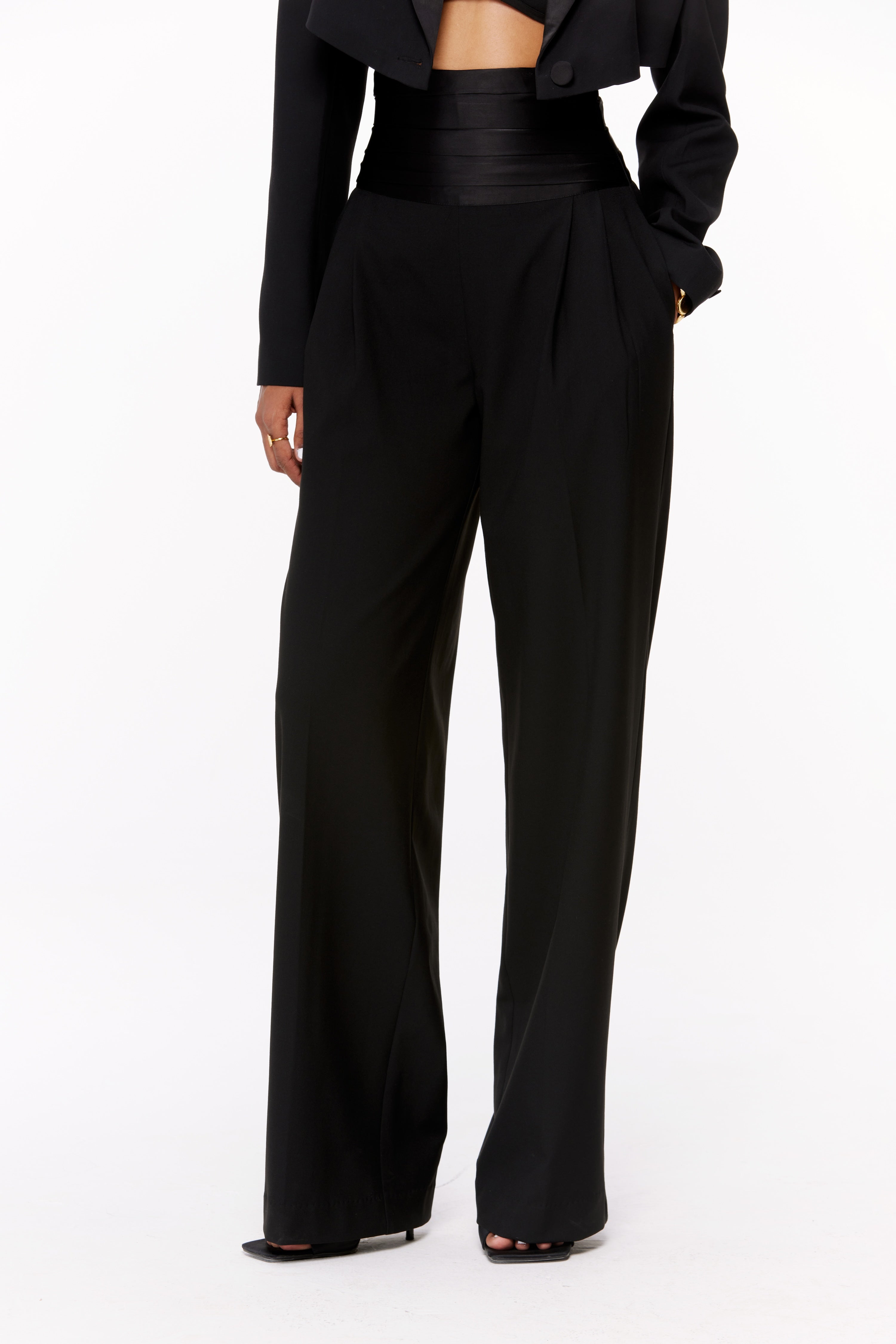 Cropped Tuxedo Suit