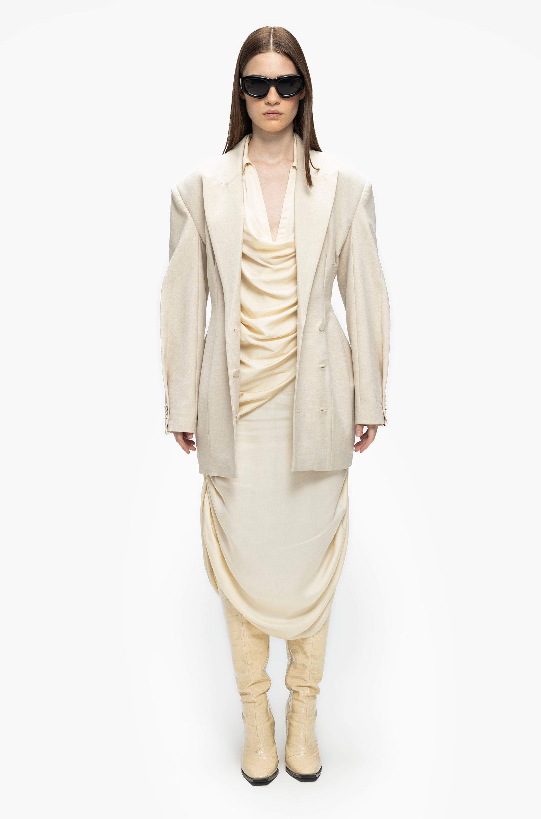 Asymmetric Cowl Dress