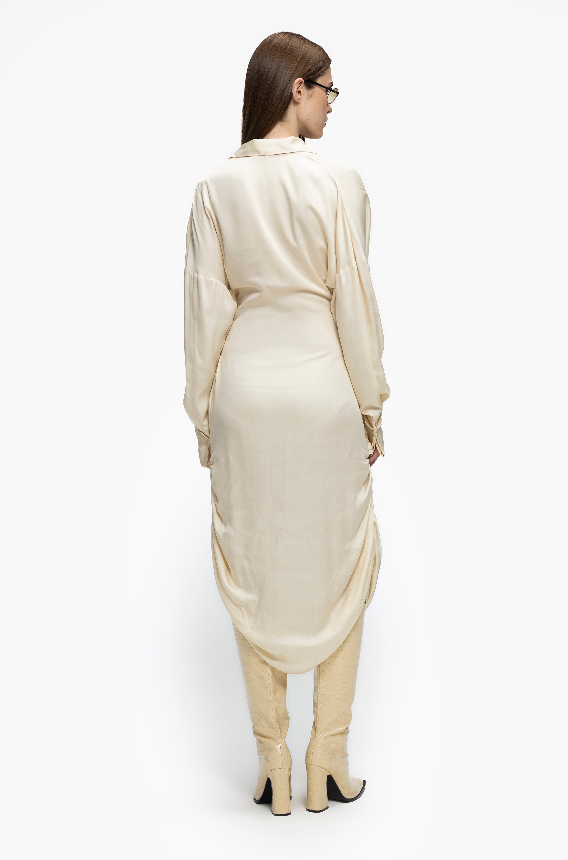 Asymmetric Cowl Dress
