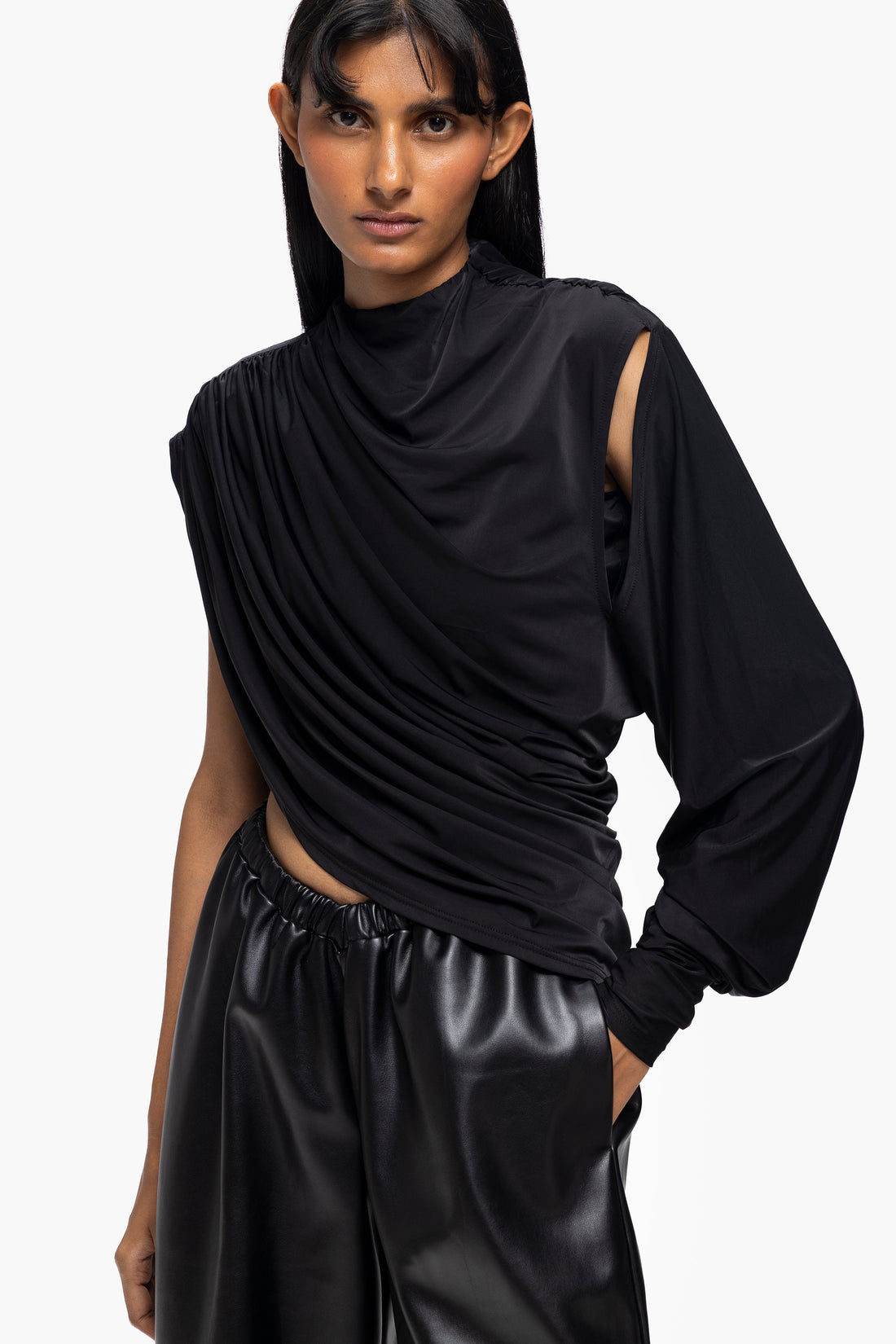 Oblique Cowl Top